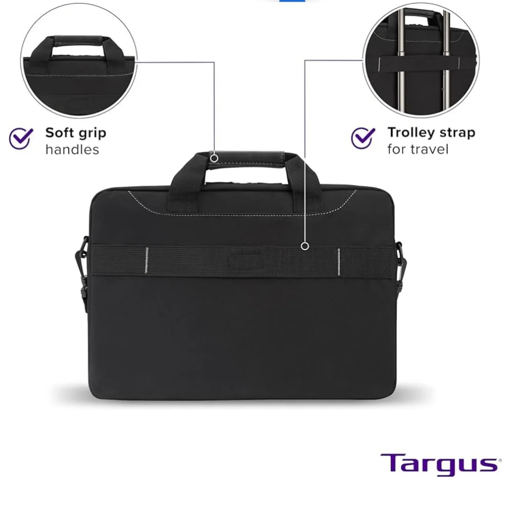 New Targus Black Laptop Slim Shoulder Briefcase (TSS898) up to 15.6-inch Laptops